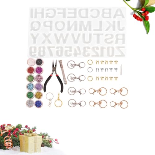 Moldes de silicona de letras y números para crear joyería personalizada con resina epoxi 6