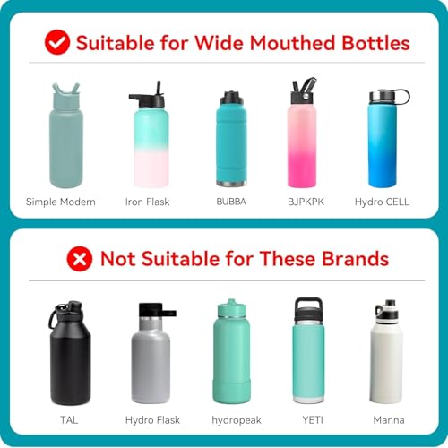 Image of Auto Flip Spout Lid Replacement for Hydro Flask Wide Mouth 12 /18 /24 /32 /40oz | Button Lock Water Bottle Lid with Carry Handle, BPA Free Wide Mouth Cap Compatible with Iron Flask, Bubba, Simple Modern