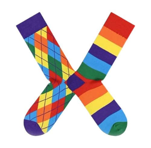 MYO UNDERWEAR&MORE Calcetines divertidos pies diferentes (FR/ES, Letras, Talla única, Regular, Regular, 1, Colores)