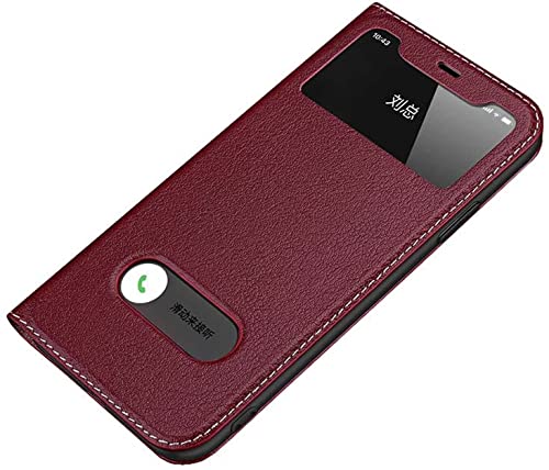 Étui en cuir pour iPhone SE 2022 à rabat rouge vin de 4,7 pouces avec support