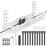 Ankuka ケーブルトレー デスク下 配線隠し 幅64cm ケーブルトレー クランプ デスク 配線 収納 天板1〜5cm設置 人気版 穴あけ不要 配線 整理 コード隠し デスク 収納 ケーブル 収納 配線トレー ルーター収納 デスク周り デスク下 収納 ケーブルホルダー ルーター 収納 配線収納 コード 整理 コード 収納 取り付け簡単 スチール製 日本語取扱説明書付き 白