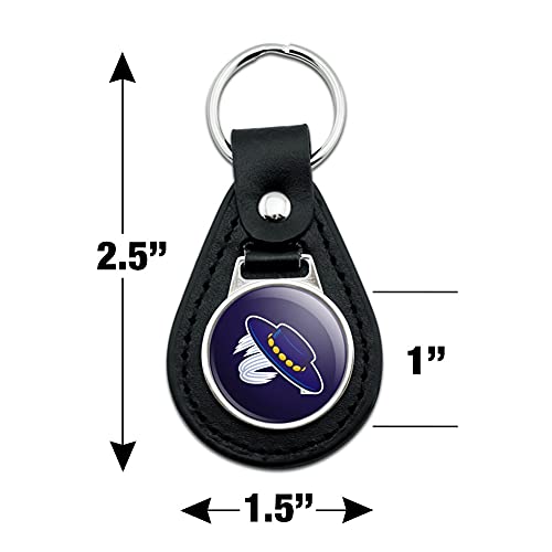 UC Santa Barbara Primary Logo Black Leather Keychain