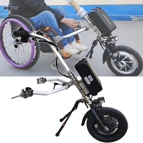 Attacco elettrico per sedia a rotelle, kit di conversione da 500 W, regolazione a 3 velocità, resistenza 65 km, ruote da 12 pollici, dispositivo di trazione per sedia a rotelle