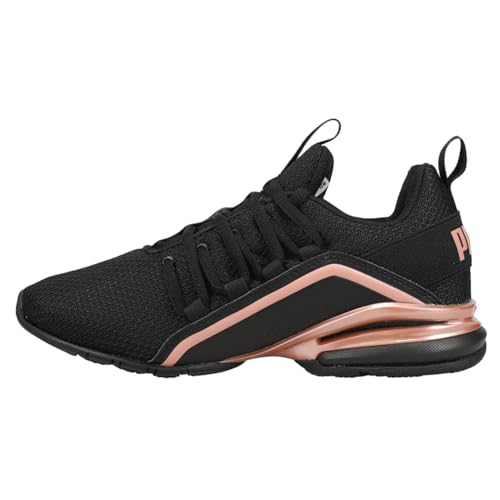 Image of PUMA Womens Axelion Running Shoe, Puma Black-Rose Gold, 6 Wide