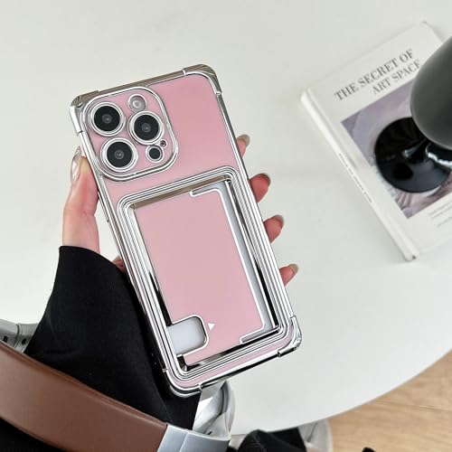 Étui portefeuille antichoc rose iPhone 14 Pro pour libérer vos poches en terrasse