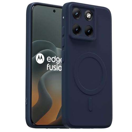 Image of Back Cover | MagFit Ring Design (Non-Magnetic) | Shockproof Case | Anti-Slip Grip | Raised Camera Edges | Slim Protective Case for Motorola Moto Edge 70 Fusion 5G (Steel Blue)
