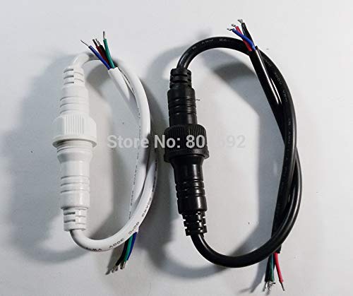 Gimax 4 Pin Jack Male Female 0.5mm Waterproof Cable Lead LED Strip Water Resistant Wire Line Connector Adapter- 200Sets/Lot