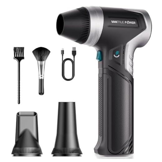 Vantrue Power plumero eléctrico de aire-Super Power inalámbrico plumero de aire, motor sin escobillas recargable, 3-Gear ajustable soplador de polvo para el ordenador, teclado, casa y coche
