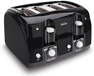 Sunbeam Wide Slot 4-Slice Toaster, Black (003911-100-000)