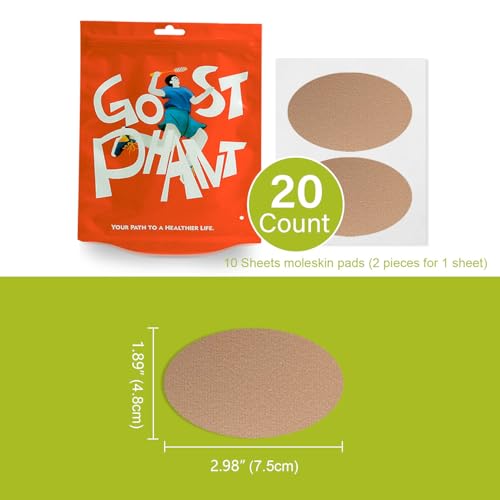 Image of Moleskin for Blisters, Moleskin Adhesive Pads, Moleskin Padding for Feet, Shoes, Toes, Heel | Blister Prevention Tape Patch - 10 Sheets (20 Pieces Total)