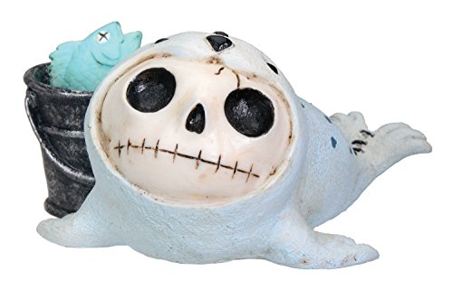 SUMMIT COLLECTION Furrybones Rollie Signature Skeleton in Seal Costume with a Bucket of Fish