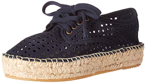 Bayton Puravida mocassim feminino de camurça azul marinho, Azul marino, 10