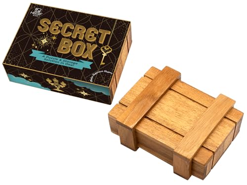 BSIRI Magic Box Secret Brain Teaser Wooden Puzzle Boxes with Hidden Compartments Ideal Mystery Money Jewelry 3D Puzzle Lock Box