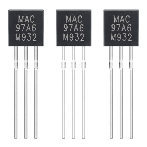 MAC97A6 Bidirectional Thyristor 1A 400V 97A6 Single Direction Silicon Controlled Rectifier 1 Amp 400 Volt Direct Plug Transistor TO-92 (Pack of 50pcs)