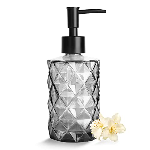 Ulable Dispensador de jabón de Manos 330 ml, Transparente, dispensador de jabón para baño, Cocina, Hotel, Restaurante/Lugar público, dispensador de jabón líquido de Cristal y plástico