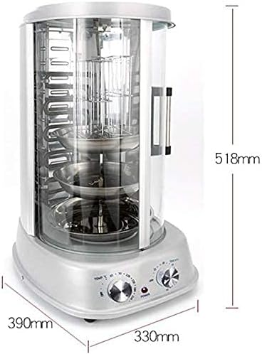 Vertical Rotisserie Toaster Oven Grill - Professional Countertop Electric Cooker, Stainless Steel Rotating Roaster Baking Machine, Easy to Clean with Bake Ware,