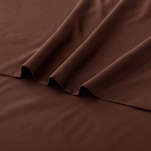 Toodou Brushed Superior Breathability And Softness Compared Coffee Twin Size Bed Sheets Is Thickness,Warmth Breathable Stronger And More Durable Than Cotton #TOP1