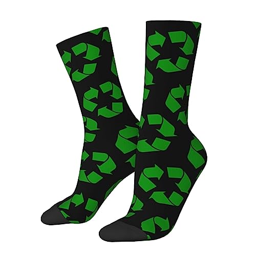 KWQDOZF Recycling Symbol Socks Funny Novelty Crew Socks Gift for Men Women Teen