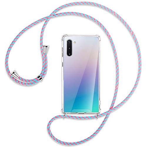 mtb more energy® Collar Smartphone para Samsung Galaxy Note 10 (SM-N970, 6.3'') - Rosa + Menta - Adjunto Abajo - Funda Protectora ponible - Anti Shock Case Cover