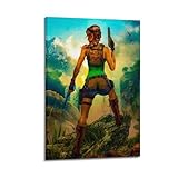 Poster décoratif sur toile Tomb Raider et Lara Croft   Décoration murale moderne pour chambre à coucher   20 x 30 cm
