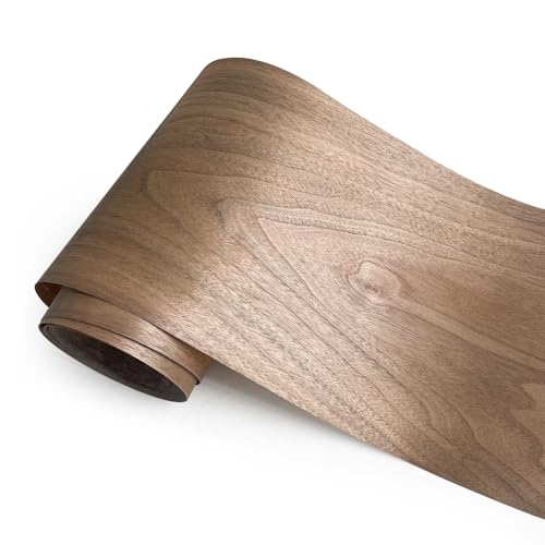 OMUKI Natural Wood Veneer Thin Wood Sheets Refurbished of Furniture/Guitar/Speaker/Automotive Interior Handmade DIY (Black Walnut)