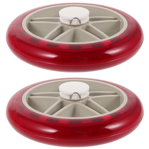 Roues de rechange en plastique pu rouge pour chariot à courses robuste