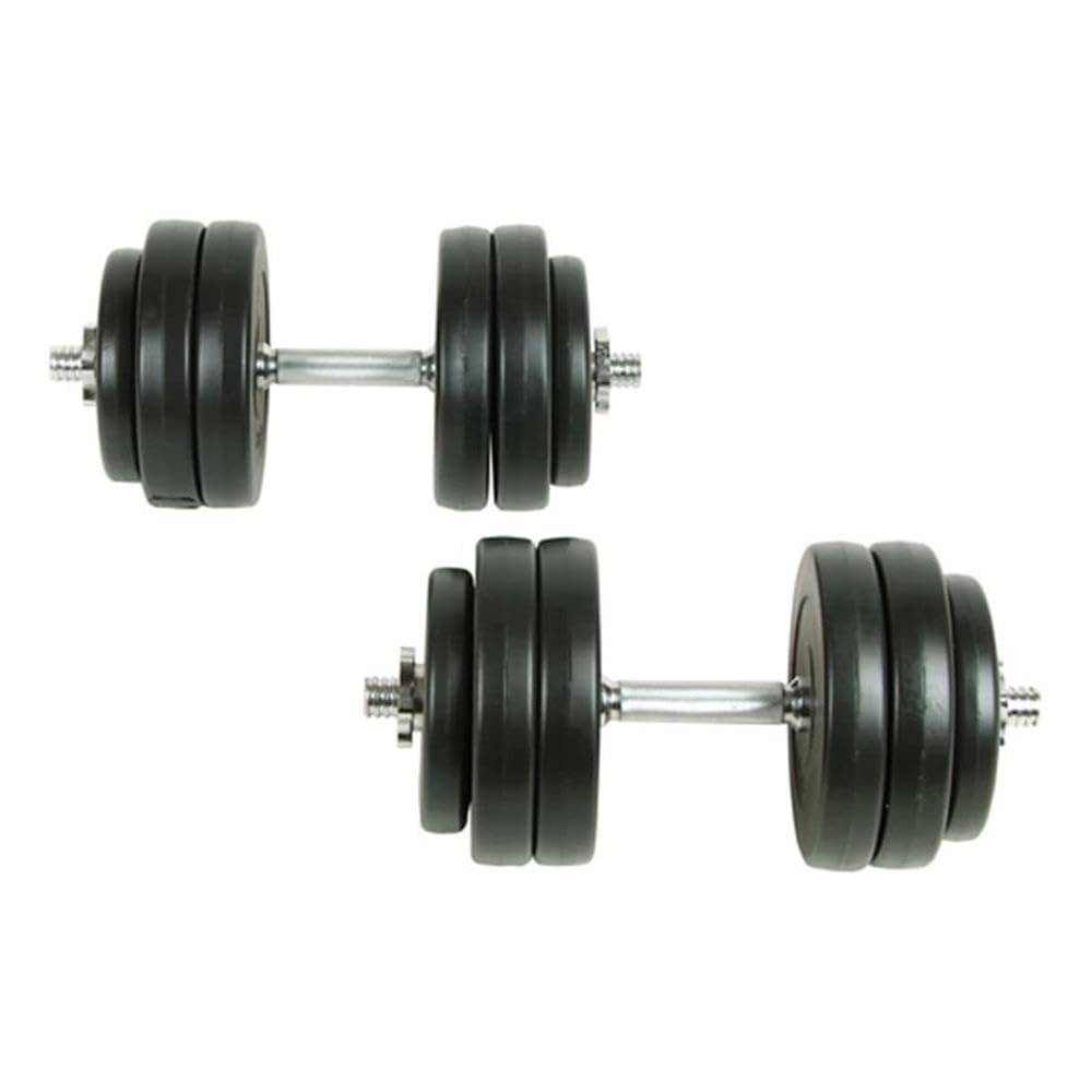 Pemberly Row Versatile 18 Piece Dumbbell Set in Black Finish