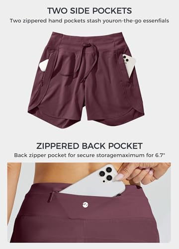 Image of Willit Women's 7 inch Athletic Running Shorts Long Workout Hiking Shorts Quick Dry High Waisted Active Zipper Pocket