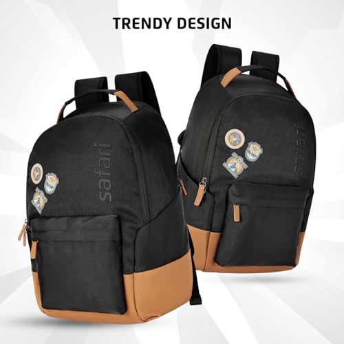 Image of Safari Dart 3 24L College backpack, 2 compartments, 17 inch laptop compatible, Smart trolley sleeve, Front pocket, college backpack bags for women and men, travel bag, Ideal for Students, Color - Black