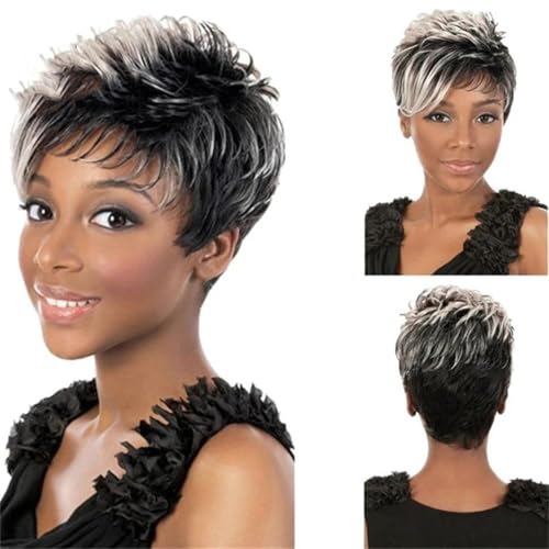 Women's Short Blonde Mix Choppy Layers Flipped Ends Full Wig