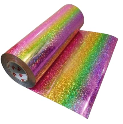 Premium Holographic & Textured Permanent Vinyl Rolls - Self-Adhesive Craft Film for DIY Decals, Signs, and Home Decor - Multiple Patterns & Finishes (Multi-Color Glitter Glow)-image-15