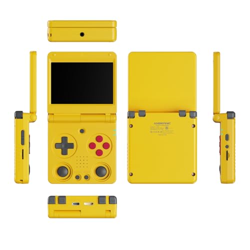 Image of Anbernic RG34XXSP Retro Handheld Game Console RG34XX SP Retro Gaming Console with 64G Preloaded 5000+ Games,3300 mAh Battey, Portable Pocket Arcade Support 30+ Simulators 5G WiFi Bluetooth HD Yellow