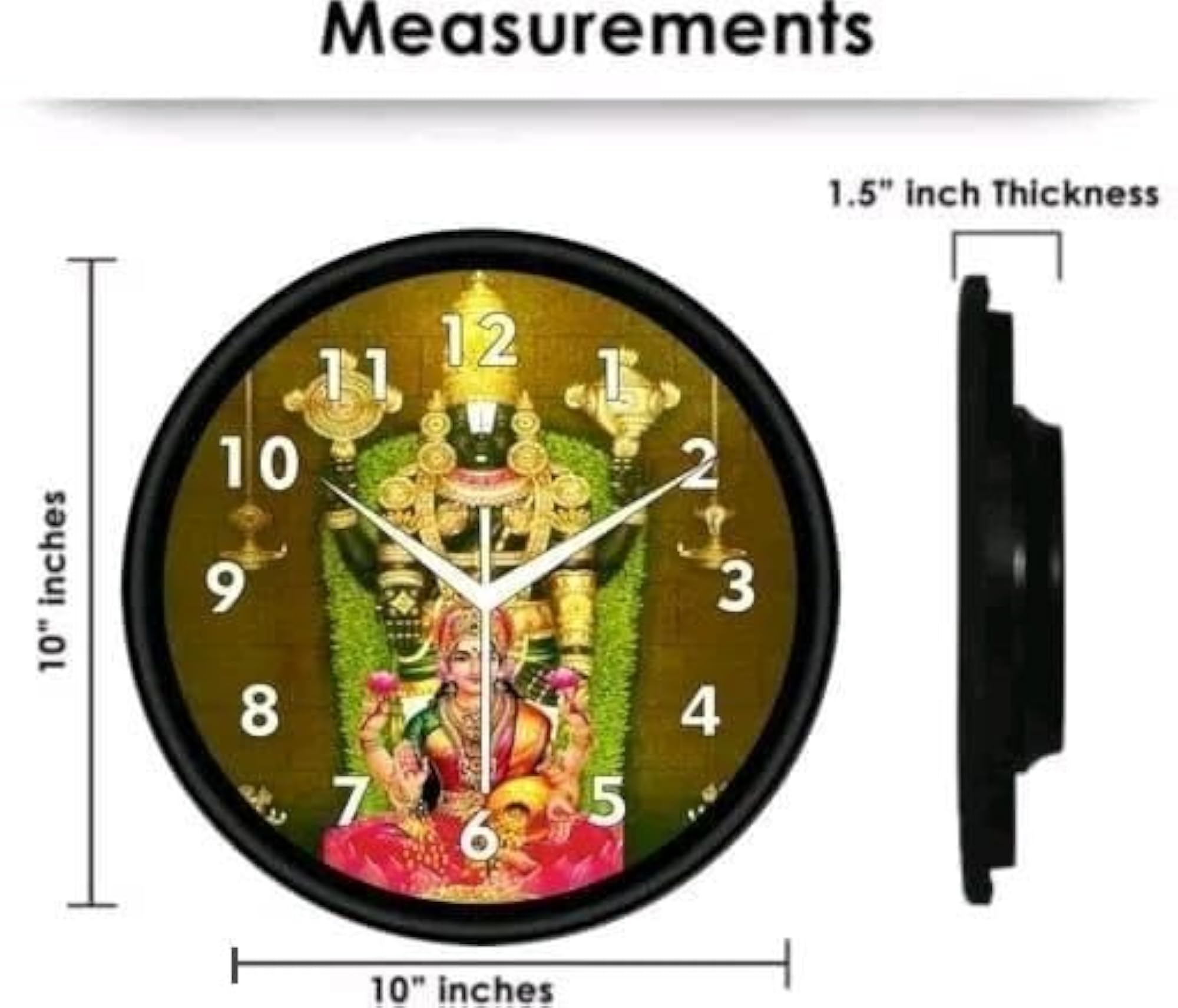 Ram and Laxmi Ji Design Round Analog Wall Clock