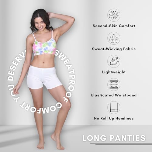 Image of DChica Essentials Women Boyshorts Panties, Bloomers for Women's with Good Hip Coverage & Inner Elastic, Seamless, High Rise Underwear Shorts - (Pack of 1 & 2) Solid Colors