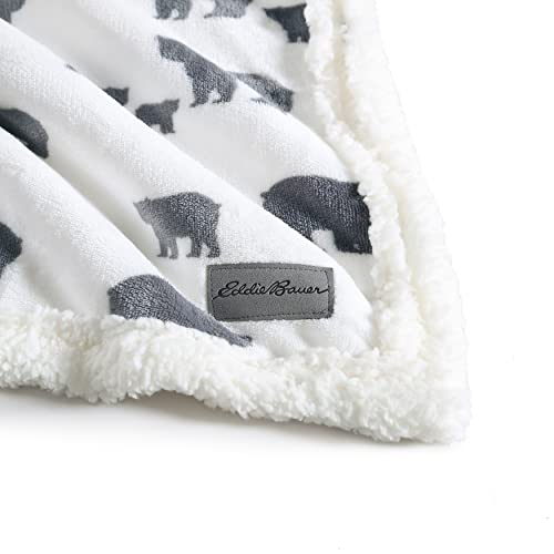 Eddie Bauer Ultra-Plush Collection Throw Blanket-Reversible Sherpa Fleece Cover, Soft & Cozy, Perfect For Bed Or Couch, Bear Village #TOP2