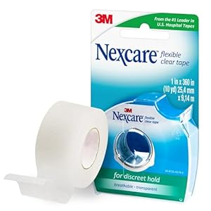 Nexcare Flexible Clear Tape, Waterproof Transparent Medical Tape, Secures Dressings and Catheter Tubing – 1 In x 10 Yds, 1 Roll of Tape