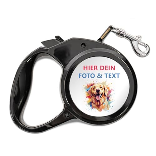 Kiwistar - Guinzaglio per cani – 200 x 20 mm – Personalizzabile con foto e testo desiderato – Stampa personalizzata – guinzaglio fino a 3 m di lunghezza – per cani fino a 25 kg