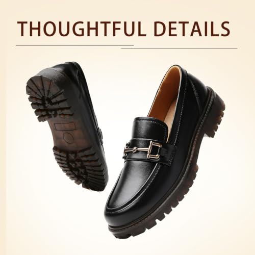 Image of Loafers for Women Women's Black Penny Loafer Leather Comfortable Flats