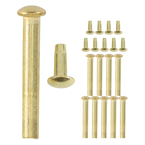 HAWILLOSCH Juego De 10 Remaches Y Tuercas De Eje Sólido para Ventiladores Plegables De Mano Kit De Reparación Y Accesorios De Metal Dorado para Abanicos Portátiles Fácil Instalación para Manualidades