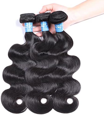 Panse Hair Grade 10a Body Wave Bundles 16 18 20 Inches 100% Unprocessed Peruvian Virgin Hair Weaving Sew In Hair Extensions Human Hair 1b Color 300g Great Weave for Women