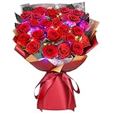 ADDWel XXL Infinity Rosenbox mit LED Licht (24 Echte Rosen) - Großer Blumenstrauß Konserviert - Geschenk für Ehefrau & Freundin zu Weihnachten, Jahrestag & Valentinstag