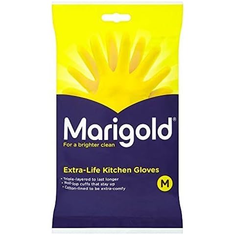 Marigold Kitchen Rubber Gloves - Yellow Cover