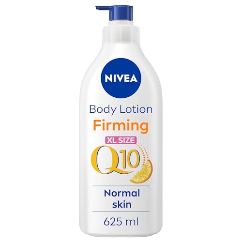 NIVEA Q10 Firming Body Lotion + Vitamin C (625ml), with Collagen Booster Complex, 48H Moisturiser, Gold, 625 ml (Pack of 1)