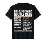 Tarifs horaires de mécanicien diesel, technicien automobile T-Shirt