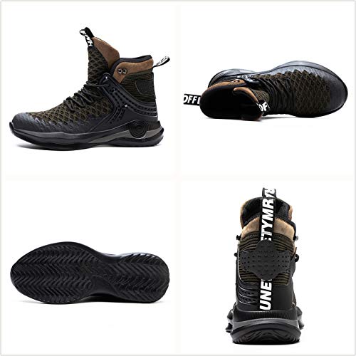 Sylphid Steel Toe Boots For Men Safety Shoes For Women Work Sneakers Slip Resistant, 66Green,Women Size 8, Men Size 6 #TOP1