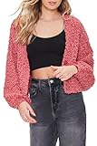Forever 21 Popcorn Knit Cardigan Sweater Rose Large
