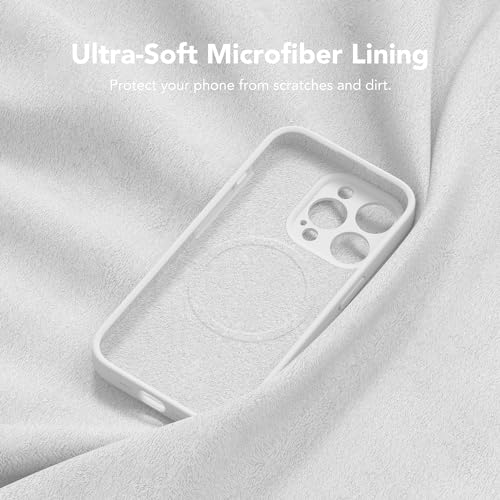 Image of Magnetic for iPhone 13 Pro Case, Compatible with MagSafe, [Full Camera Protection][Screen Protector] Silicone Shockproof Protective Phone Case for iPhone 13 Pro 6.1 inch, White
