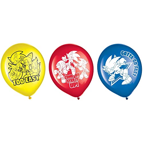Image of Sonic Assorted Color Latex Balloon - 12 inch (6 Pc) - Perfect for Birthdays, Celebrations & Events