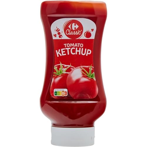 Ketchup à la tomate Carrefour Classic en format familial de 560 g en lot de 4 bouteilles
