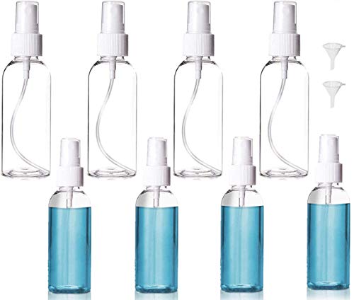 Preisvergleich Produktbild Sprühflasche Transparente Leer Feinen Nebel Sprühflasche Reise - Plastik Parfümzerstäuber Leer Sprühflasche-Zerstäuber Flaschen (4 * 100ml & 4 * 30ml)